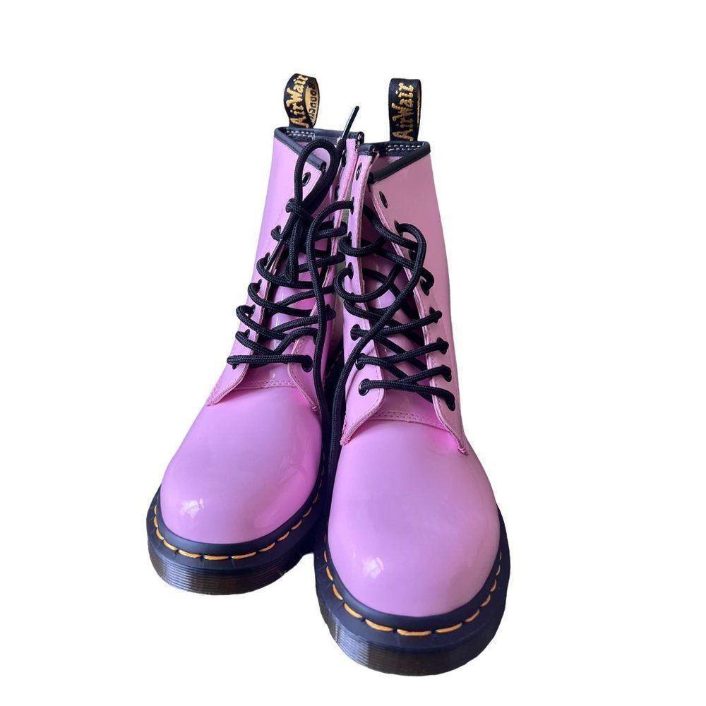 NEW Dr. Martens 1460 Pale Pink Patent Leather Lace Up Boots - Picture 8 of 13